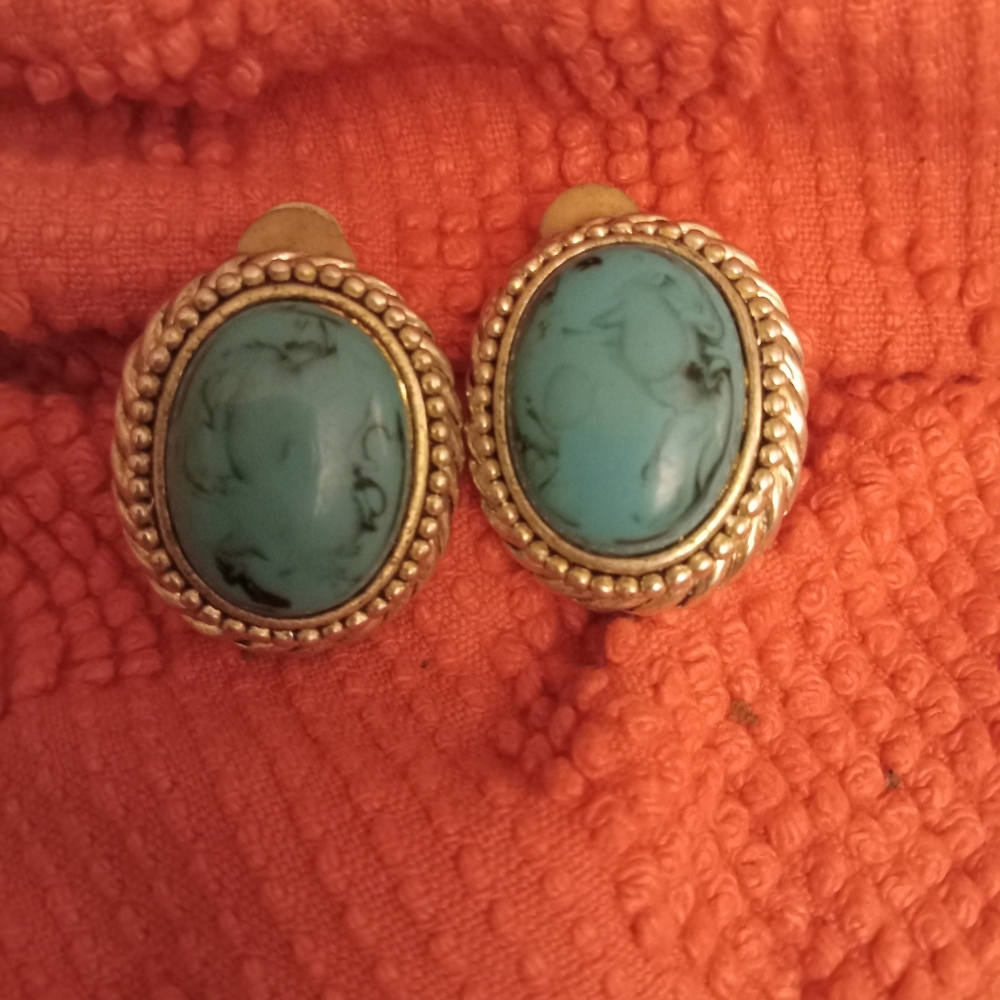 Turquoise Clip on Earrings
